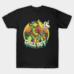 Pop Culture Parrot in Hip Hop Gear T-Shirt